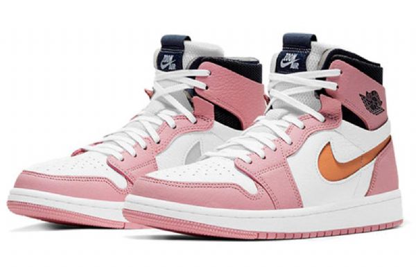 Nike Air Jordan 1 Høje Overdele Zoom Retro Basketball Sko Til Damer Lyserød