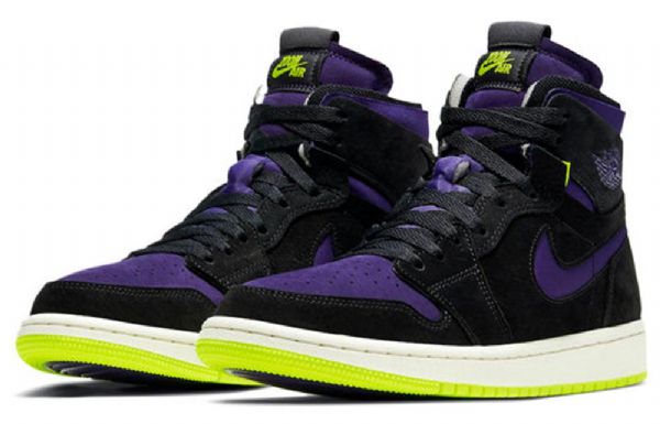 Nike Air Jordan 1 Høje Overdele Zoom Retro Basketball Sko Til Damer Sort Lilla