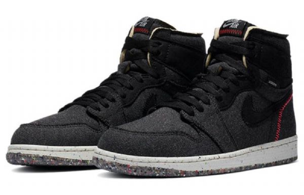 Nike Air Jordan 1 Høje Overdele Zoom Retro Basketball Sko Til Mænd Sort