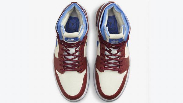 Nike Air Jordan 1 Høje Toppe Zoom cmft Ivory Sko Til Damer Burgundy Blå