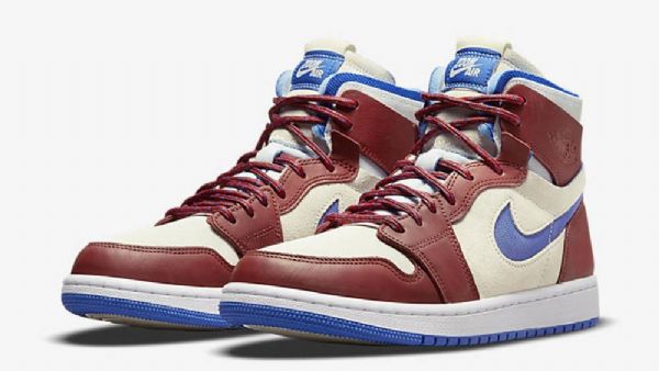 Nike Air Jordan 1 Høje Toppe Zoom cmft Ivory Sko Til Mænd Burgundblå
