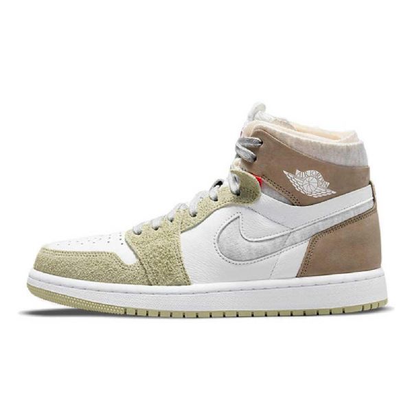 Nike Air Jordan 1 Høje Toppe Zoom cmft Sko Til Mænd Hvid Khaki Mint