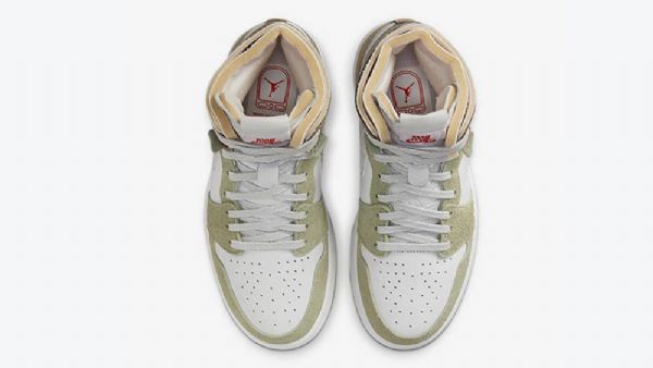 Nike Air Jordan 1 Høje Toppe Zoom cmft Sko Til Mænd Hvid Khaki Mint