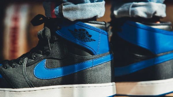 Nike Air Jordan 1 Ko High Tops Og Sko Til Mænd Blå Sort