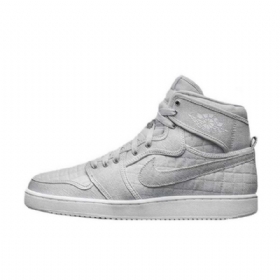 Nike Air Jordan 1 Ko Høje Overdele Og Pure Platinum Sko Til Mænd Grå