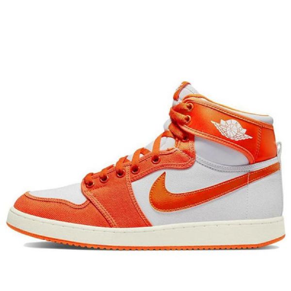 Nike Air Jordan 1 Ko Høje Overdele Retro Basketball Sko Til Mænd Orange Hvid