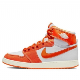 Nike Air Jordan 1 Ko Høje Overdele Retro Basketball Sko Til Mænd Orange Hvid