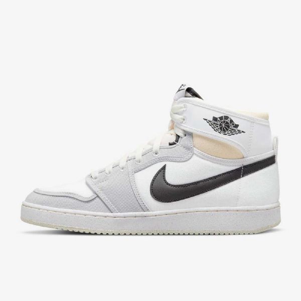 Nike Air Jordan 1 Ko Sko Til Mænd Hvid Grå Sort