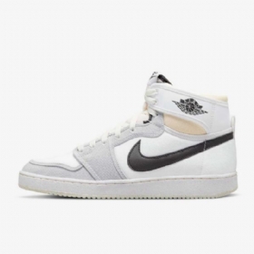 Nike Air Jordan 1 Ko Sko Til Mænd Hvid Grå Sort