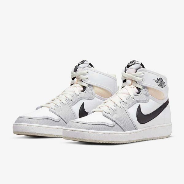 Nike Air Jordan 1 Ko Sko Til Mænd Hvid Grå Sort
