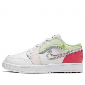Nike Air Jordan 1 Lave Overdele Alt Ps Retro Basketball Sko Til Børn Hvid