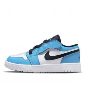 Nike Air Jordan 1 Lave Overdele Alt Ps Retro Basketball Sko Til Mænd Blå Hvid