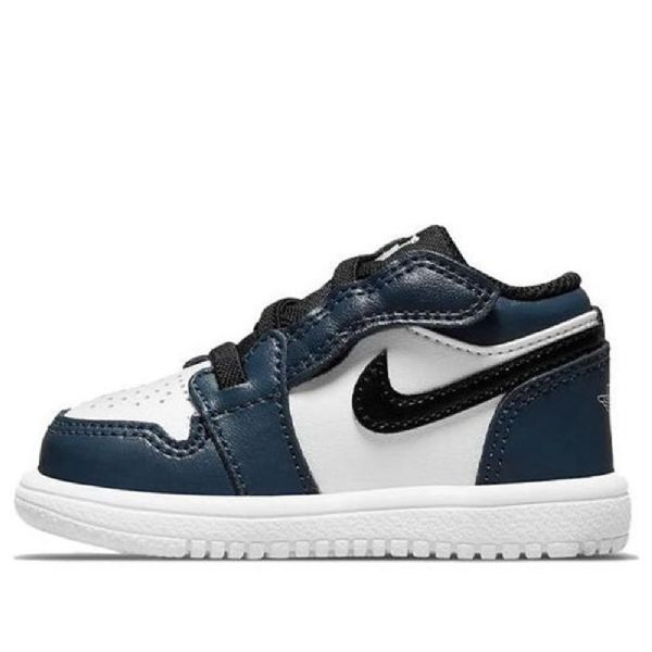 Nike Air Jordan 1 Lave Overdele Alt Td Retro Basketball Sko Til Børn Mørkeblå Blå