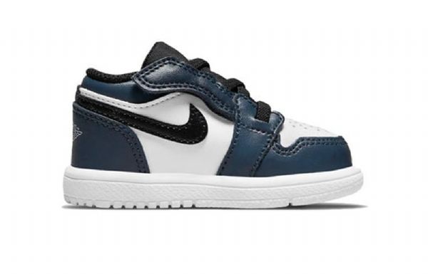 Nike Air Jordan 1 Lave Overdele Alt Td Retro Basketball Sko Til Børn Mørkeblå Blå