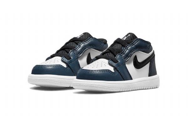 Nike Air Jordan 1 Lave Overdele Alt Td Retro Basketball Sko Til Børn Mørkeblå Blå