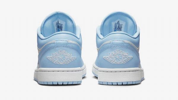 Nike Air Jordan 1 Lave Overdele Aluminium Sko Til Damer Blå Hvid