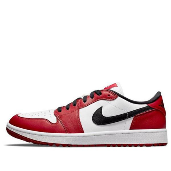 Nike Air Jordan 1 Lave Overdele Golf Chicago Atletiksko Til Mænd Hvid Rød