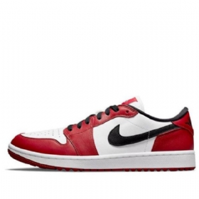 Nike Air Jordan 1 Lave Overdele Golf Chicago Atletiksko Til Mænd Hvid Rød