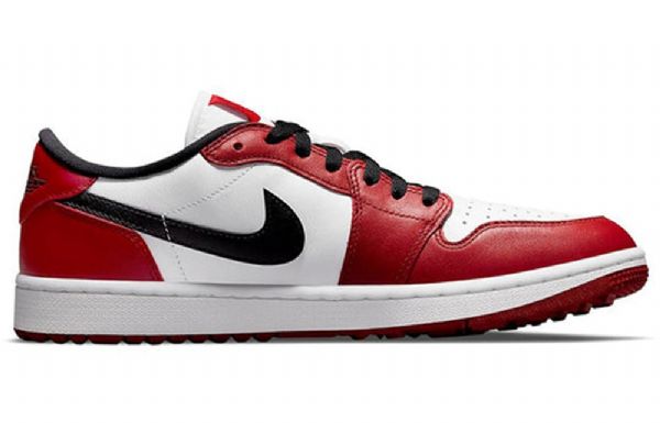 Nike Air Jordan 1 Lave Overdele Golf Chicago Atletiksko Til Mænd Hvid Rød