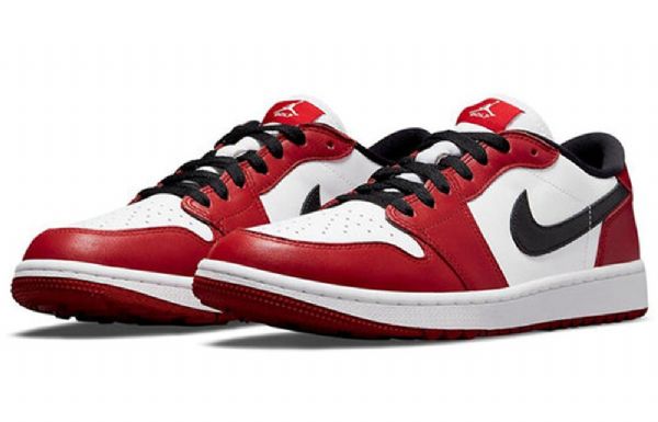Nike Air Jordan 1 Lave Overdele Golf Chicago Atletiksko Til Mænd Hvid Rød