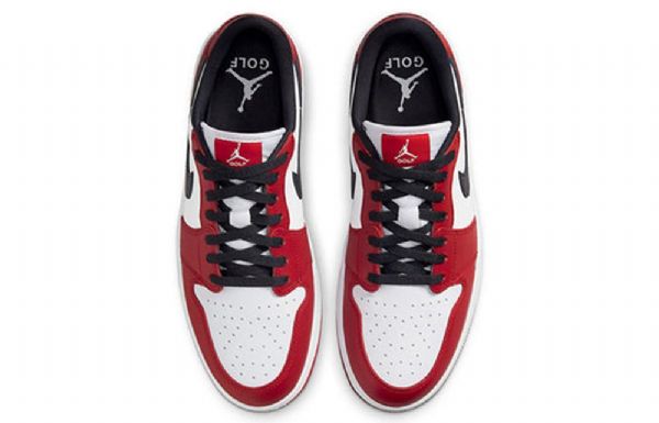 Nike Air Jordan 1 Lave Overdele Golf Chicago Atletiksko Til Mænd Hvid Rød