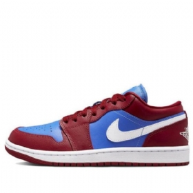 Nike Air Jordan 1 Lave Overdele Retro Basketball Sko Til Damer Dyb Rød Blå