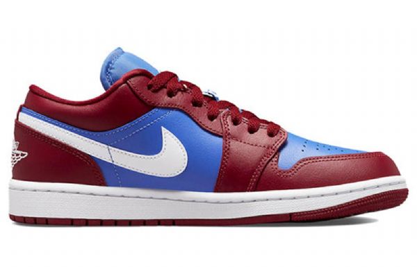 Nike Air Jordan 1 Lave Overdele Retro Basketball Sko Til Damer Dyb Rød Blå