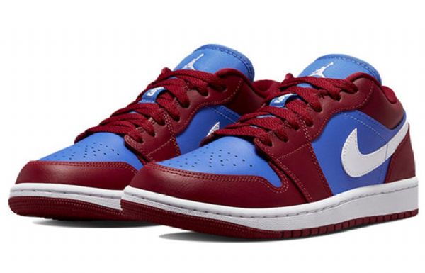 Nike Air Jordan 1 Lave Overdele Retro Basketball Sko Til Damer Dyb Rød Blå