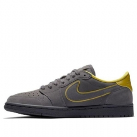 Nike Air Jordan Air 1 Lave Overdele Retro Basketball Sko Til Damer Grå