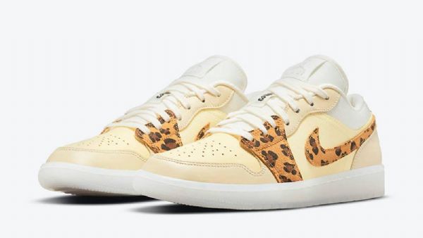 Nike Air Jordan 1 Lave Overdele Snkrs Dagsko Til Mænd Gul Leopard