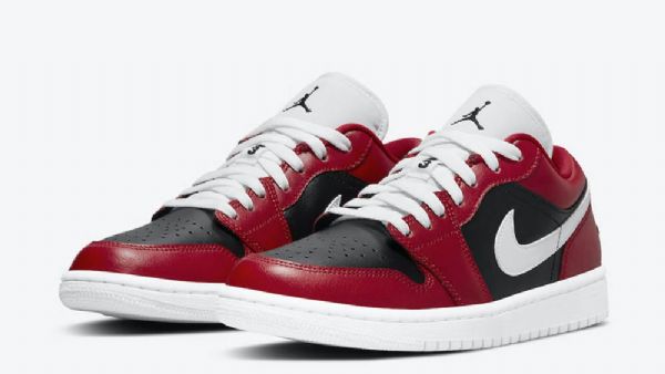 Nike Air Jordan 1 Low Toppe Chicago Flip Sko Til Damer Rød Hvid