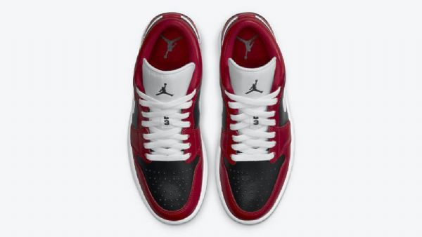 Nike Air Jordan 1 Low Toppe Chicago Flip Sko Til Damer Rød Hvid