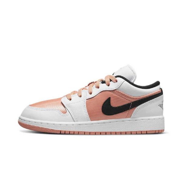 Nike Air Jordan 1 Low Toppe Gs Madder Root Sko Til Damer Lyserød Hvid