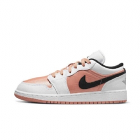 Nike Air Jordan 1 Low Toppe Gs Madder Root Sko Til Damer Lyserød Hvid