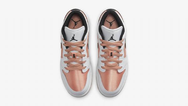 Nike Air Jordan 1 Low Toppe Gs Madder Root Sko Til Damer Lyserød Hvid