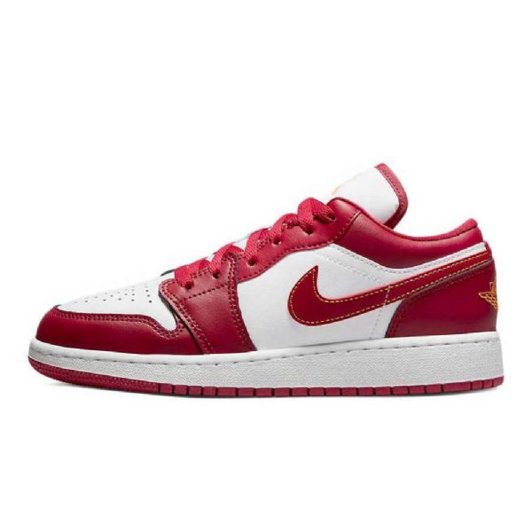 Nike Air Jordan 1 Low Toppe Gs Usc Sko Til Damer Rød Hvid