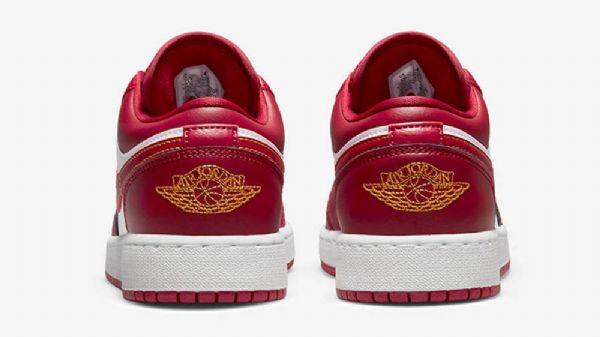 Nike Air Jordan 1 Low Toppe Gs Usc Sko Til Damer Rød Hvid