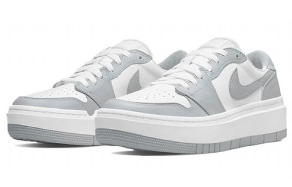 Nike Air Jordan 1 Low Toppe Lv8d Elevated Retro Basketball Sko Til Damer Grå Hvid