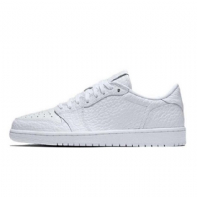 Nike Air Jordan 1 Low Toppe No Swoosh Triple Sko Til Mænd Hvid