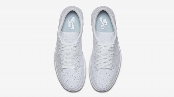 Nike Air Jordan 1 Low Toppe No Swoosh Triple Sko Til Mænd Hvid