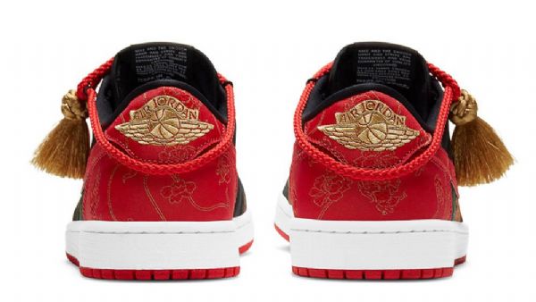 Nike Air Jordan 1 Low Toppe Og Kinesisk Nytårs Sko Til Damer Sort Rød