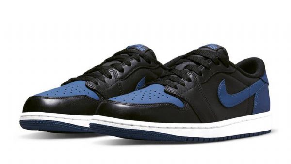 Nike Air Jordan 1 Low Toppe Og Mystic Sko Til Damer Sort Mørkeblå Blå