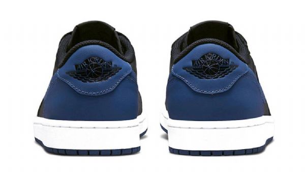 Nike Air Jordan 1 Low Toppe Og Mystic Sko Til Damer Sort Mørkeblå Blå