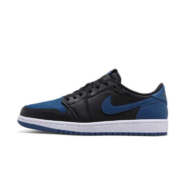 Nike Air Jordan 1 Low Toppe Og Mystic Sko Til Damer Sort Mørkeblå Blå