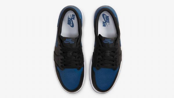 Nike Air Jordan 1 Low Toppe Og Mystic Sko Til Damer Sort Mørkeblå Blå