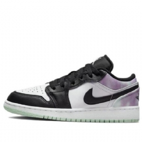 Nike Air Jordan 1 Low Toppe Se Gs Basketball Sko Til Mænd Sort Hvid Blå