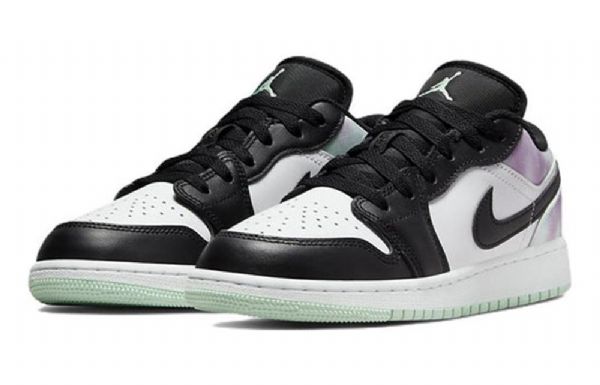 Nike Air Jordan 1 Low Toppe Se Gs Basketball Sko Til Mænd Sort Hvid Blå