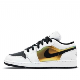 Nike Air Jordan 1 Low Toppe Se Gs Retro Basketball Sko Til Mænd Hvid Sort
