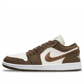 Nike Air Jordan 1 Low Toppe Se Marathon Løbesko / Sneakers Til Damer Lys Olivengrøn