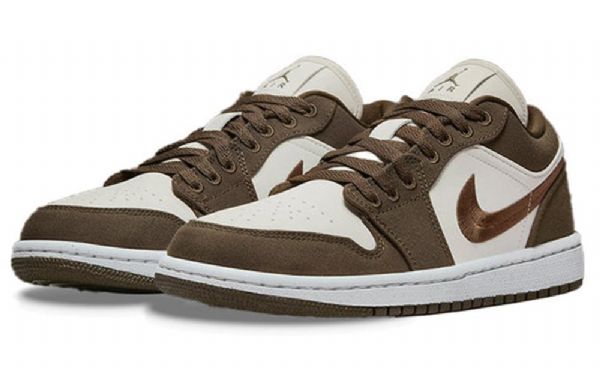 Nike Air Jordan 1 Low Toppe Se Marathon Løbesko / Sneakers Til Damer Lys Olivengrøn